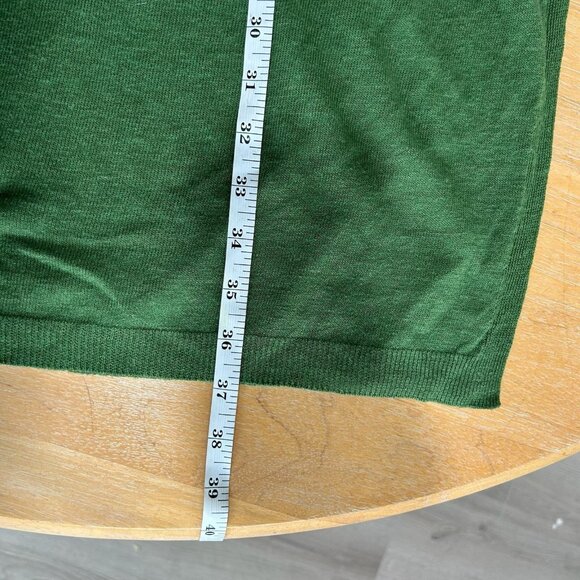 J Jill Dress Womens Large Green Linen Blend 3/4 Sleeve V Neck Pocket Pullover - Picture 10 of 10